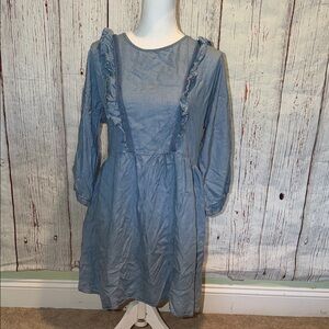 Elegant Denim Long Sleeve Dress